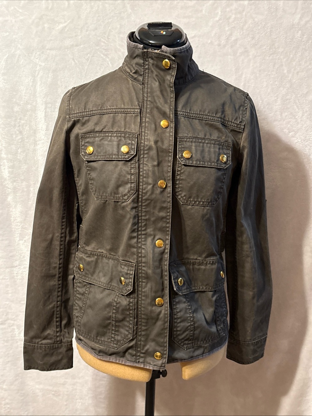 J. Crew Olive Green Utility Jacket with Gold Buttons